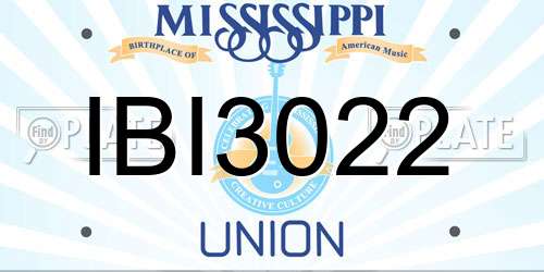 IBI3022 Mississippi License Plate