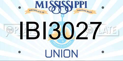 IBI3027 Mississippi License Plate