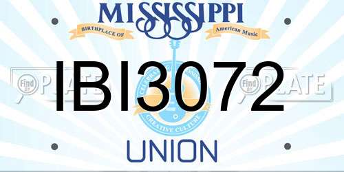IBI3072 Mississippi License Plate