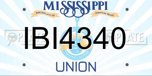 IBI4340 Mississippi License Plate