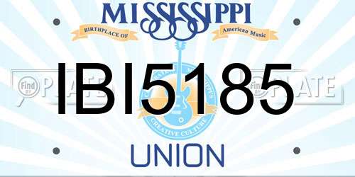 IBI5185 Mississippi License Plate