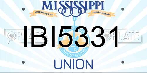 IBI5331 Mississippi License Plate