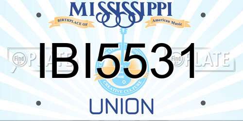 IBI5531 Mississippi License Plate