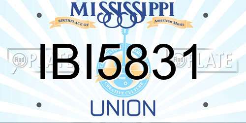 IBI5831 Mississippi License Plate
