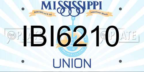 IBI6210 Mississippi License Plate