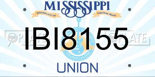 IBI8155 Mississippi License Plate