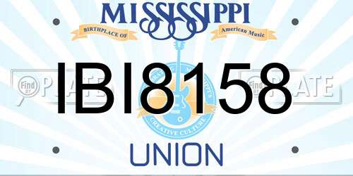 IBI8158 Mississippi License Plate