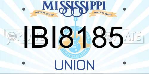 IBI8185 Mississippi License Plate