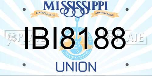 IBI8188 Mississippi License Plate