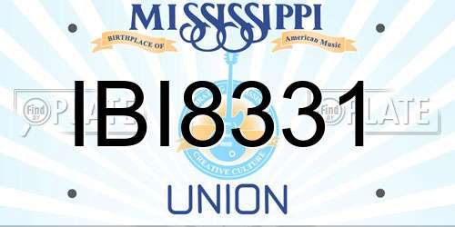 IBI8331 Mississippi License Plate