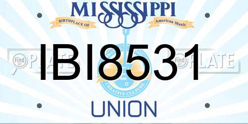 IBI8531 Mississippi License Plate