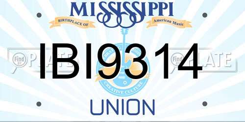 IBI9314 Mississippi License Plate