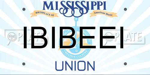 IBIBEEI Mississippi License Plate
