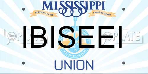 IBISEEI Mississippi License Plate