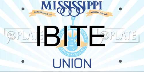 IBITE Mississippi License Plate