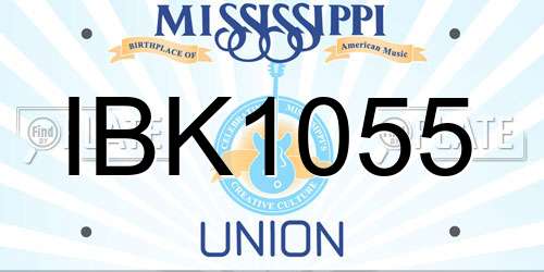 IBK1055 Mississippi License Plate