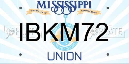IBKM72 Mississippi License Plate