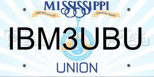 IBM3UBU Mississippi License Plate