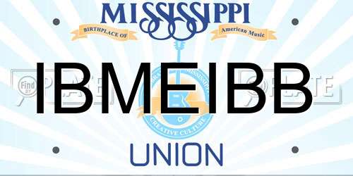 IBMEIBB Mississippi License Plate