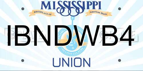 IBNDWB4 Mississippi License Plate