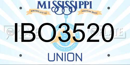 IBO3520 Mississippi License Plate