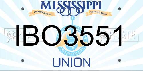 IBO3551 Mississippi License Plate