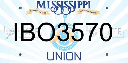 IBO3570 Mississippi License Plate