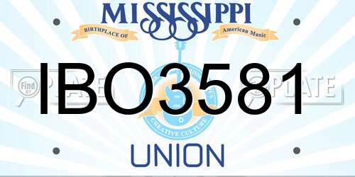 IBO3581 Mississippi License Plate