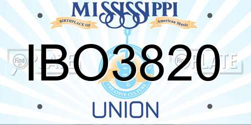 IBO3820 Mississippi License Plate