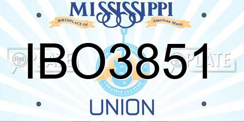IBO3851 Mississippi License Plate