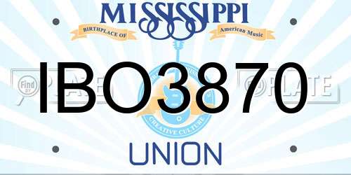 IBO3870 Mississippi License Plate