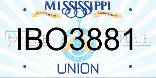 IBO3881 Mississippi License Plate
