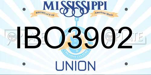 IBO3902 Mississippi License Plate