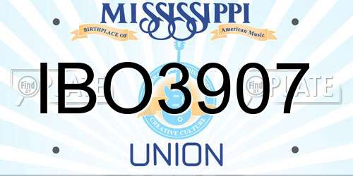 IBO3907 Mississippi License Plate
