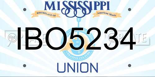 IBO5234 Mississippi License Plate
