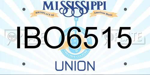 IBO6515 Mississippi License Plate