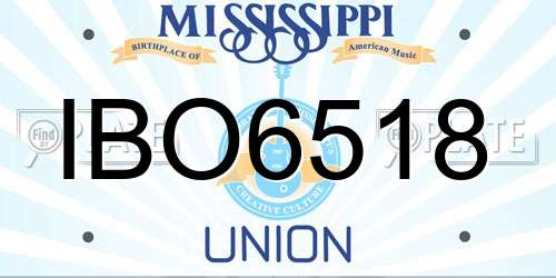 IBO6518 Mississippi License Plate