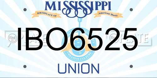 IBO6525 Mississippi License Plate