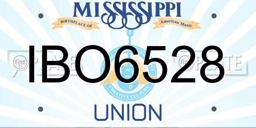 IBO6528 Mississippi License Plate