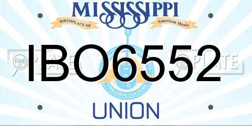 IBO6552 Mississippi License Plate