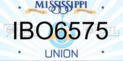 IBO6575 Mississippi License Plate