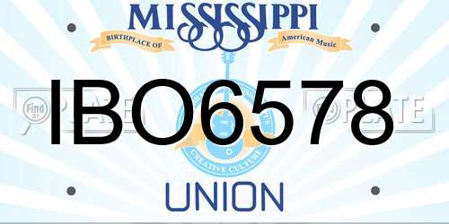 IBO6578 Mississippi License Plate