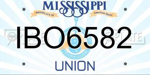 IBO6582 Mississippi License Plate