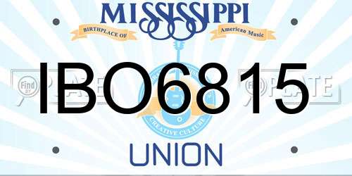 IBO6815 Mississippi License Plate