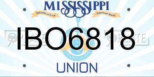IBO6818 Mississippi License Plate
