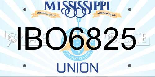 IBO6825 Mississippi License Plate