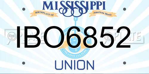 IBO6852 Mississippi License Plate
