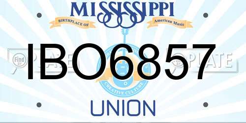 IBO6857 Mississippi License Plate
