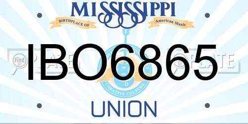IBO6865 Mississippi License Plate