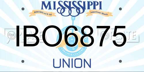 IBO6875 Mississippi License Plate